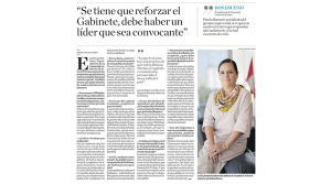 Entrevista a Rosa Bueno, presidente de la CCL, en el diario El Comercio