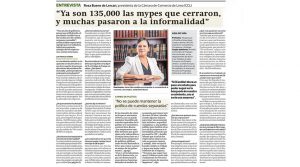 Entrevista a Rosa Bueno, presidente de la CCL, en el diario Gestión