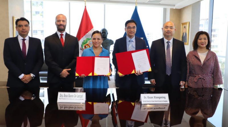 CCL y Cámara de Comercio de Guangdong suscriben convenio para consolidar comercio bilateral