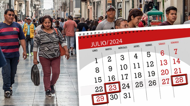 Trabajadores que laboren los feriados 23, 28 y 29 de julio recibirán triple pago