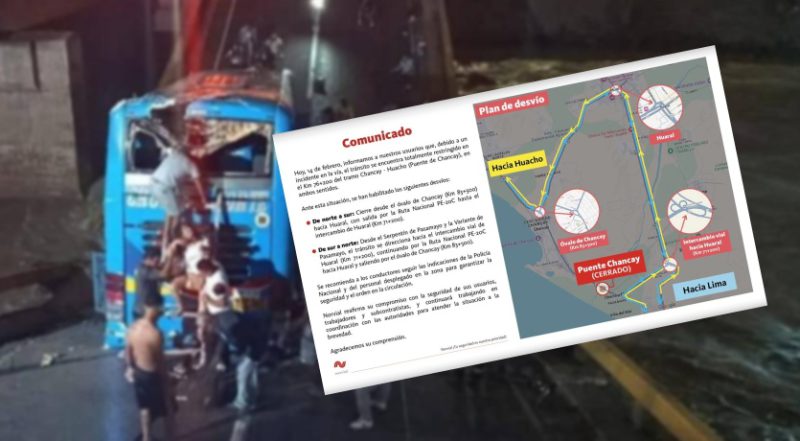 Puente de Chancay: ¿Qué vías alternas se habilitaron tras incidente?